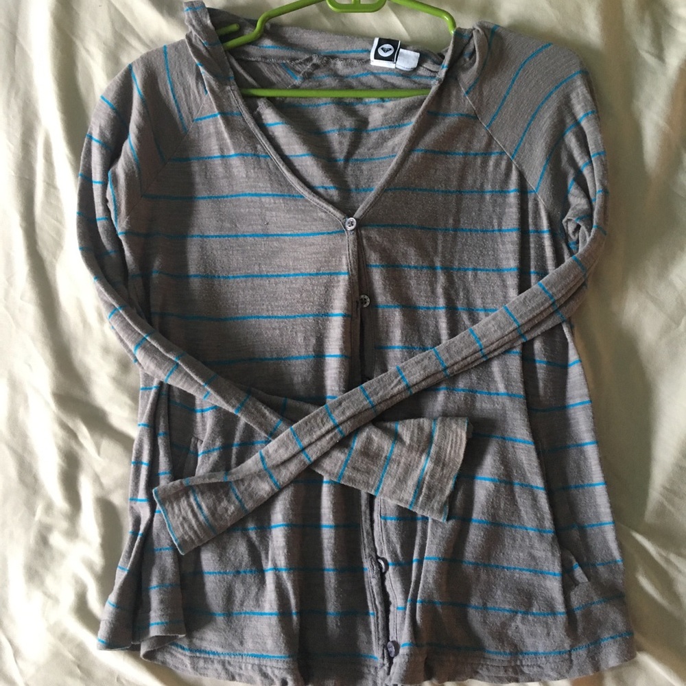 Rosy Striped Sweater with hood